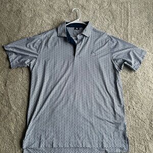FootJoy Navy and White Geometric Polo Shirt